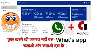 How to earn 100 per day from whats app  Earn from Android app  Admob Ad in Whatsapp [upl. by Warga]