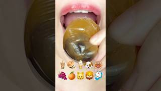 ASMR EMOJI FOOD 🍯🍫🌈🍋🍇😸😼🐭🐭🐙 이모지 먹방 sped up [upl. by Laurette]