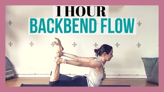 1 Hour Backbend Yoga  Vinyasa Yoga for Spine Flexibility amp Strength [upl. by Nwahc]