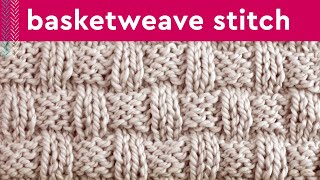 Basketweave Stitch Knitting Pattern for Beginners [upl. by Nitnelav40]