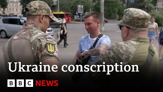 Conscription squads send Ukrainian men into hiding  BBC News [upl. by Helgeson103]