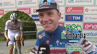 Remco Evenepoel Talks about Tadej Pogacar  ILombardia Giro 2024 [upl. by Phylys]