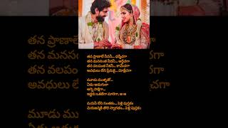 thana pranale neevani song lyrics  pelli pusthakam song with lyrics lyricvideo weddingsong song [upl. by Eniaj787]