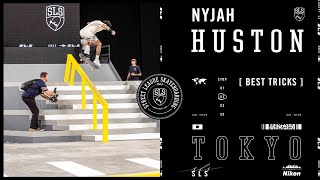 Nyjah Huston 2023 SLS Tokyo  Best Tricks [upl. by Nosna]