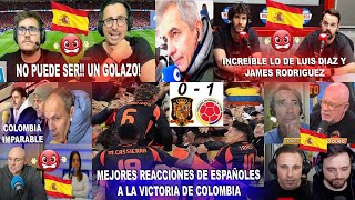 MEJORES REACCIONES DE ESPAÑOLES A ESPAÑA 01 COLOMBIA CON GOLAZO DE MUÑOZ SHOW DE LUIS DÍAZ Y JAMES [upl. by Nrek]