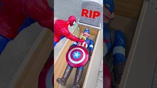 RIP Captain America Goodbye Superhero  Marvel Toys shorts funny [upl. by Ahcrop]