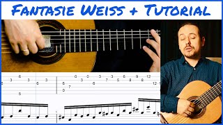 Fantasie by Weiss and Tutorial  Classical Guitar  Eduardo Minozzi Costa [upl. by Olatha]