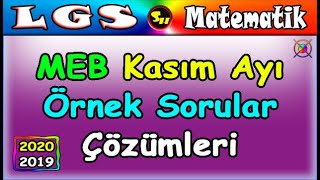 MEB Kasım Ayı Örnek Sorular ve Çözümleri LGS Matematik 20192020 [upl. by Yeorgi]