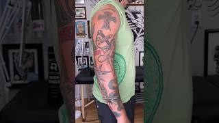 AMERICAN TRADITIONAL Tattoo Sleeve In Progress americantraditional tattoosleeve tattooshop [upl. by Earased]