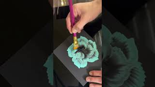 Beautiful turquoise flower 🌸 artvideo artwork viral flowerpainting wocol [upl. by Soll]