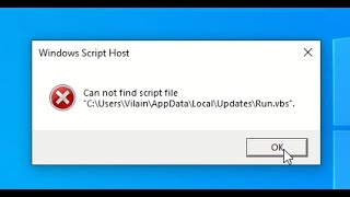 How to Fix quotCan not find script file AppData\Local\Updates\Runvbsquot [upl. by Upali]