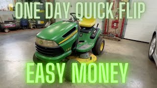 One Day Quick Flip 150 LA115 John Deere Lawn Tractor Restoration fixing How to fix amp Sell [upl. by Ardnuassak]