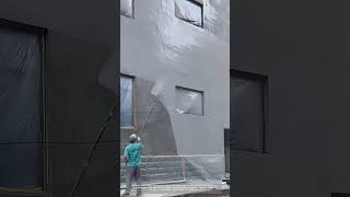 Exterior Walls Rubber Waterproof Coating Spraying Technique [upl. by Theodosia]