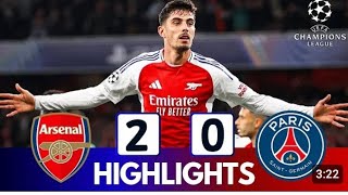 Arsenal vs PSG 20 Highlights  UEFA Champions league [upl. by Hyozo301]