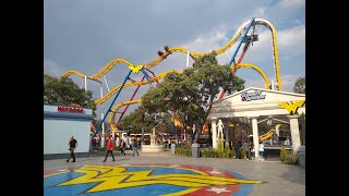 Six Flags Mexico Wonder Woman Kilahuea Supergirl Sky Vudú Joker Terror Extremo 1080 HD 60 fps [upl. by Libbey]