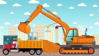 Koparki i Ciężarówki Pojazdy na Budowie  Construction vehicles Animated series [upl. by Alithea]