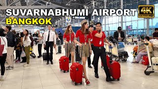 Bangkok Suvarnabhumi Airport  Walking Tour 🇹🇭  Thailands busiest airport [upl. by Namyh469]