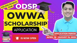 OWWA Benefits for OFW dependents Scholarship Program ODSP Application is now open [upl. by Yoreel]