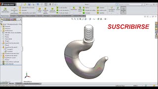 Solidworks Superficie  Gancho con superficie [upl. by Leunammi]