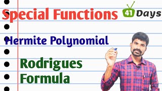 Special Functions  Hermite Polynomial  Rodrigues Formula [upl. by Ahsen783]