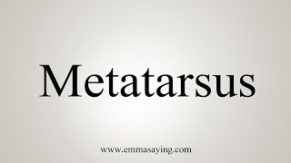 How To Say Metatarsus [upl. by Charleen]