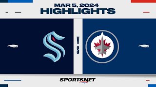 NHL Highlights  Kraken vs Jets  March 5 2024 [upl. by Airres434]