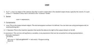 Input and Output in C  cout [upl. by Anesusa63]