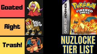 Ranking every Pokemon in Fire Red OMEGA for nuzlocking Indepth Nuzlocke Tier list ROM hack [upl. by Audry]