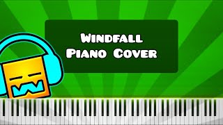 Windfall by TheFatRat  Piano Tutorial  Cover Geometry Dash [upl. by Anoynek]