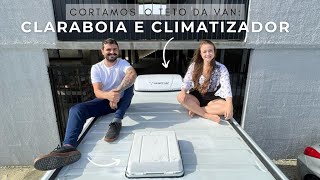 Instalação do climatizador e da claraboia no motorhome [upl. by Ocirema]