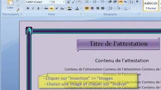 Creer une attestation de stage sous Word 20072010 [upl. by Ttergram697]