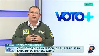 Sabatina do Balanço Geral Eduardo Freccia do PL apresenta propostas para Palhoça [upl. by Ahsyle]