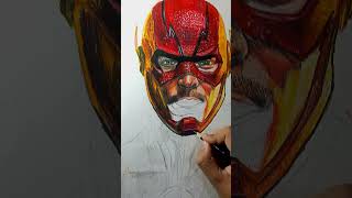 FLASH DRAWING ⚡💀 part 2  art ytshorts avengers spiderman marvel painting [upl. by Broddy659]