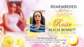 Celebration of life for Rosie Alecia Bennett F [upl. by Angelico]