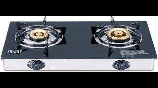 Sharif Gas Stove Glass Top Double Burner [upl. by Leonsis]