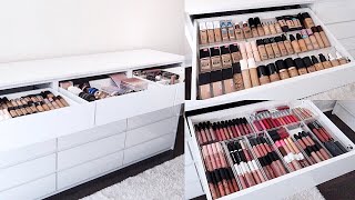 ORGANIZING MY ENTIRE MAKEUP COLLECTION [upl. by Nymsaj]