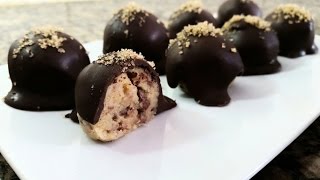 No bake chocolate chip cookie dough truffles  ASMR cooking recipe [upl. by Allene]