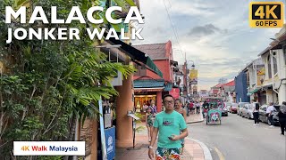 4K 60fps HDR MALACCA  Jonker Walk streets walk  December 2023  Malaysia Walking Tour [upl. by Mikeb]