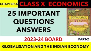 208  IMPORTANT QUESTIONANSWERS Class10 Economics chapter 4  GLOBALISATION QUESTION ANSWERS [upl. by Kentigera]