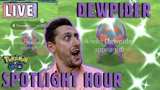 Shiny Dewpider Spotlight Hour LIVE in Pokemon GO [upl. by Hayward]