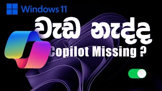 Windows 11 Copilot Sinhala  Fix Windows Copilot  Enable Missing Copilot Button [upl. by Nodnalb300]