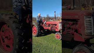 1958 Farmall 230 with a 7 fast hitch sickle bar mower and a bad rear rim [upl. by Primavera909]