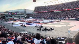 O Canada  Jet Flyover 2023 NHL Heritage Classic [upl. by Ardnu24]