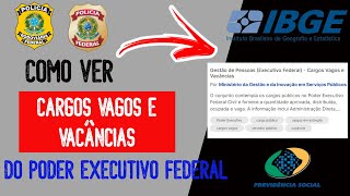 Como saber quantos CARGOS VAGOS existem por ÓRGÃO e CARGO do Poder Executivo Federal [upl. by Eizus972]