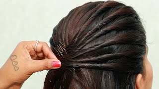 trendy hairstyle for teenage girls  half pony hairstyle  rubberband hairstyle  cute hairstyle [upl. by Anile]