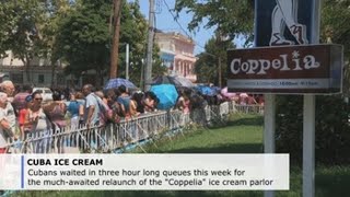 Cubas iconic Coppelia ice cream parlor reopens to cool Havana customers [upl. by Tillford]