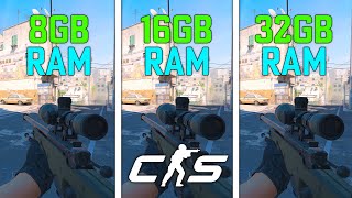 Counter Strike 2  8GB vs 16GB vs 32GB RAM [upl. by Notna]