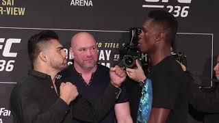 UFC 236 Media Day Kelvin Gastelum vs Israel Adesanya Staredown [upl. by Aliekat]