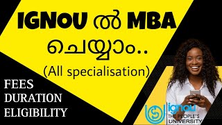 IGNOU MBA ADMISSION  ALL SPECIALISATION  FEES  ELIGIBILITY  IGNOU MALAYALAM IGNOUalerts [upl. by Klemens]