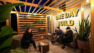 ONE DAY BACKYARD TRANSFORMATION  DIY Pergola Build [upl. by Asiuqram]